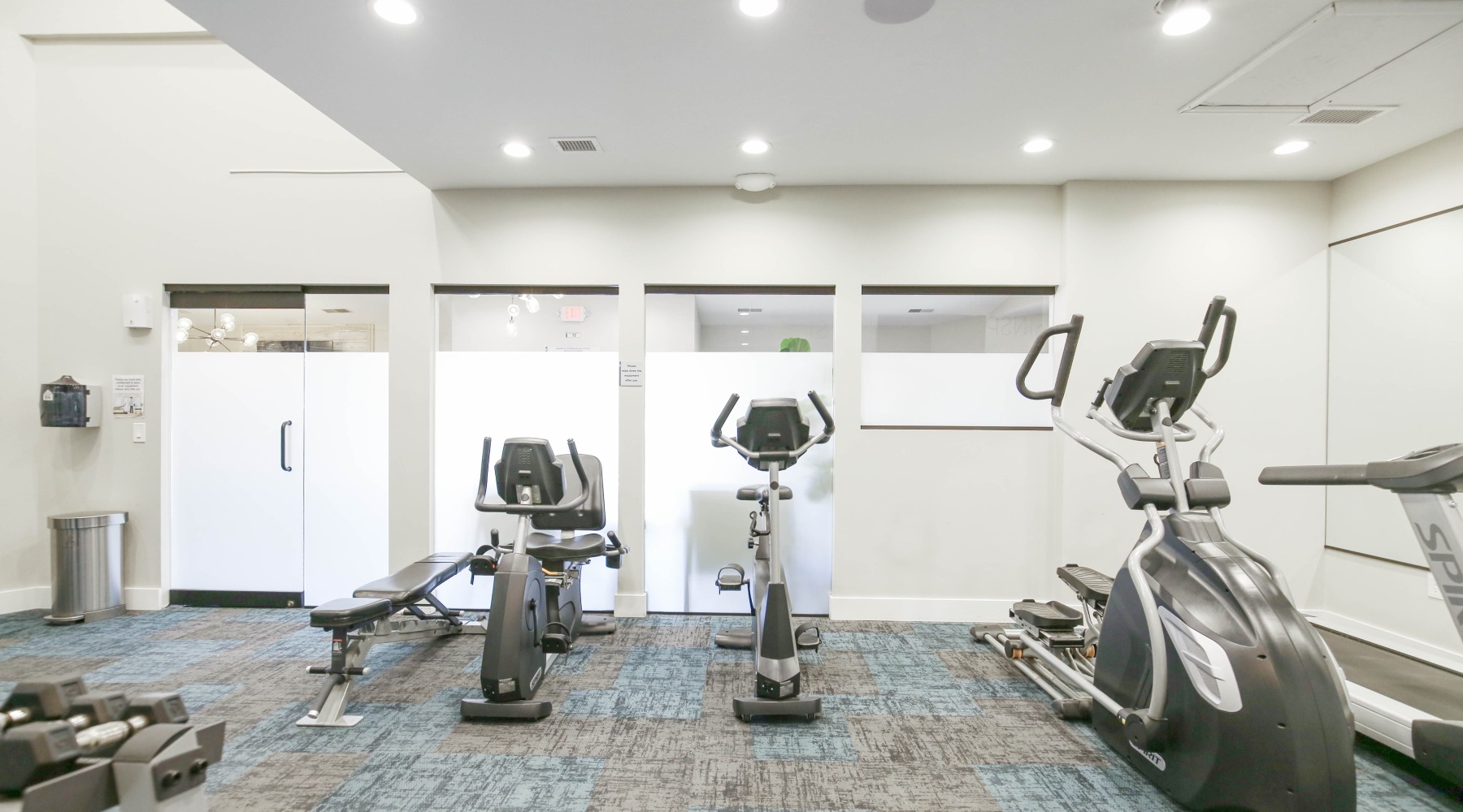 Elliptical equipment near weights