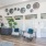 Office with chairs and decor facing glass doors